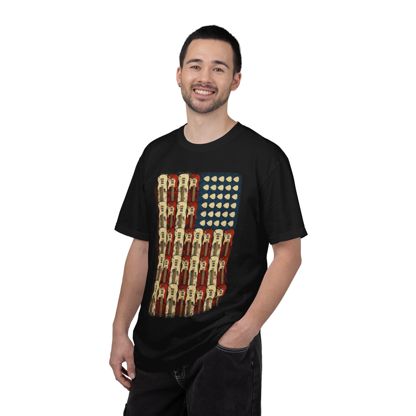 Guitar American Flag T-Shirt – Patriotic Guitar Tribute Tee