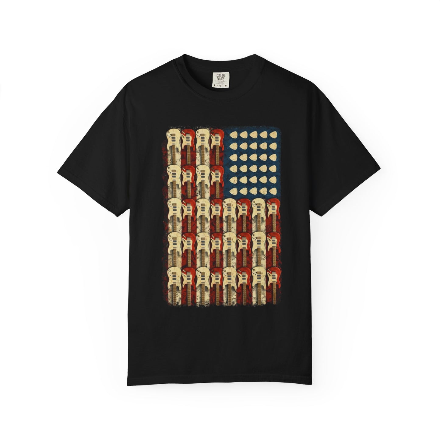 Guitar American Flag T-Shirt – Patriotic Guitar Tribute Tee