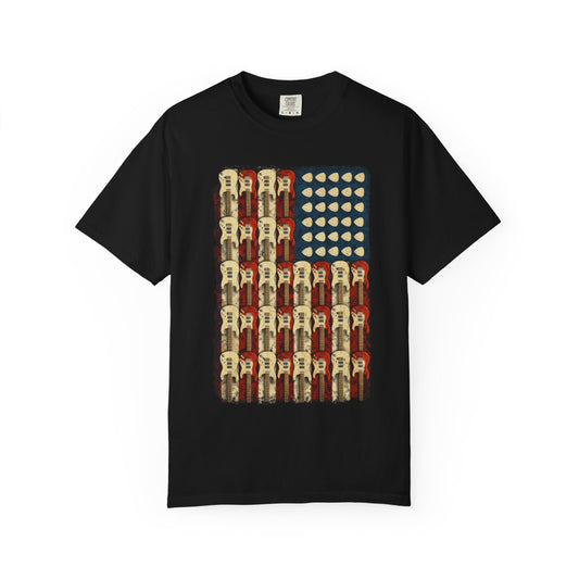 Guitar American Flag T-Shirt – Patriotic Guitar Tribute Tee